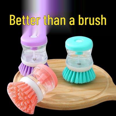 Non-stick Oil Dishwashing Brush with Liquid Dispenser