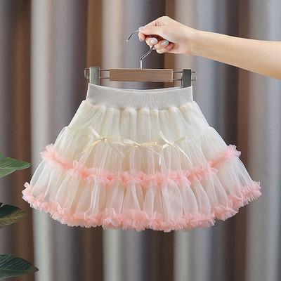 Girls' Half Length Skirt Summer Dress New Children's Tutu Skirt Baby Mesh Puff Skirt Little Girls' Short Skirt