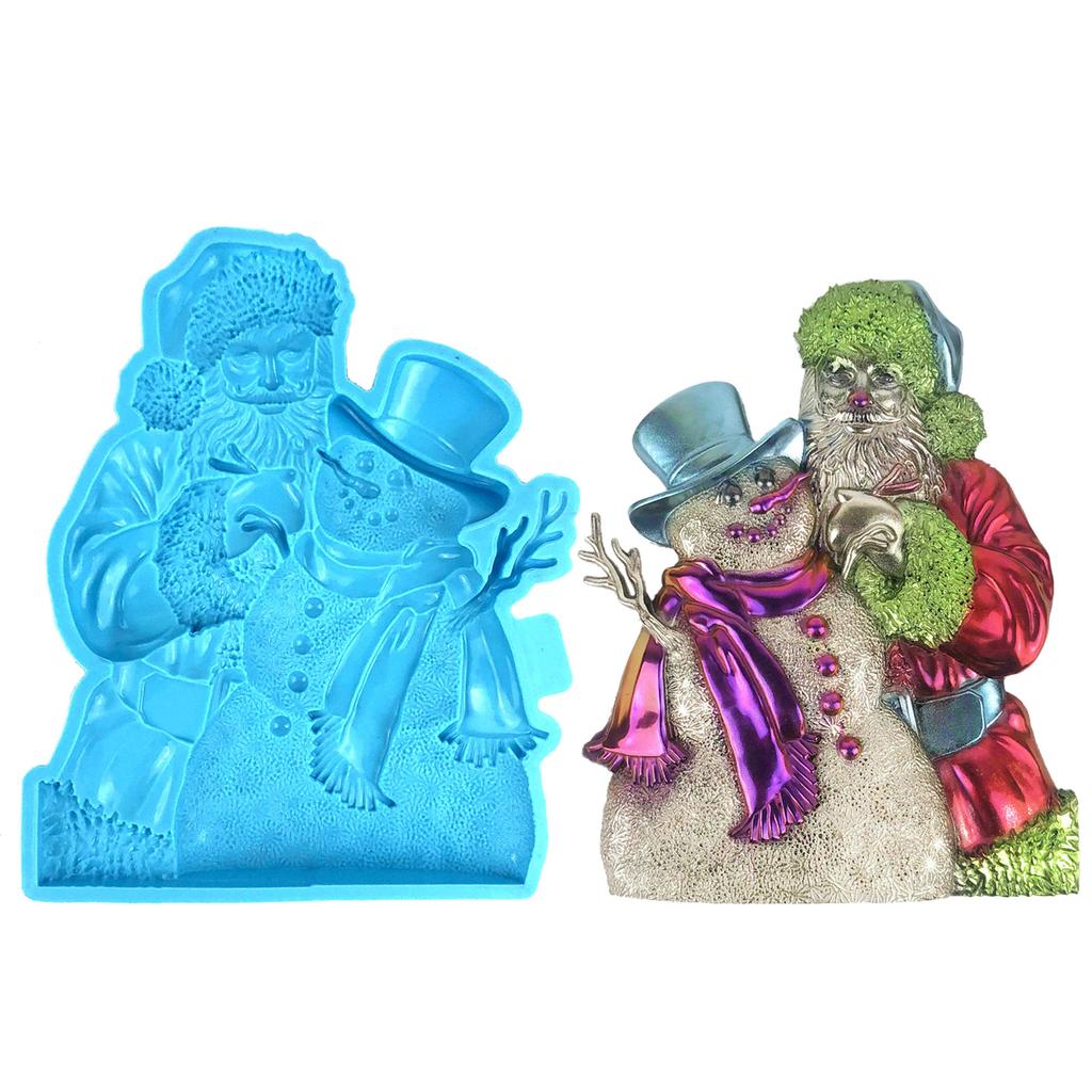 Semi-stereoscopic Santa Claus Wall Ornaments Drop Glue Mold Diy Wall Pendant Desktop Decoration Epoxy Silicone Mold