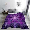 Purple Mandala Floral blanket with Abstract Ornamental Pattern Design  blanket, suitable for use in the bedroom, living room, on the sofa