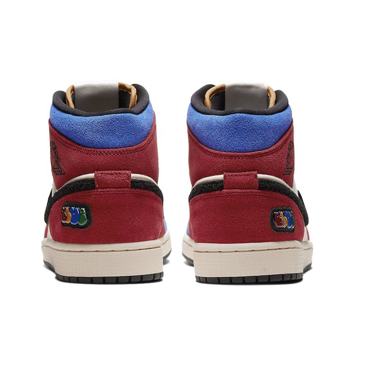 The Great x Air Jordan 1 Mid Fearless Erkek Spor Ayakkabı Çok Renkli Muslin Varsity-Kırmızı CU2805-100 Mavi