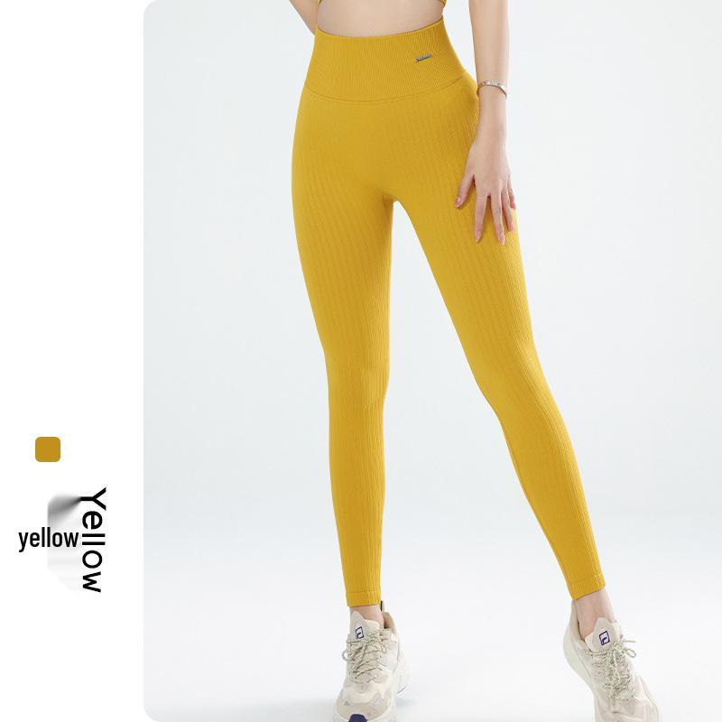 High-Waist Quick Dry Yoga Pants with Tummy Control & Butt Lifting Small жёлтый