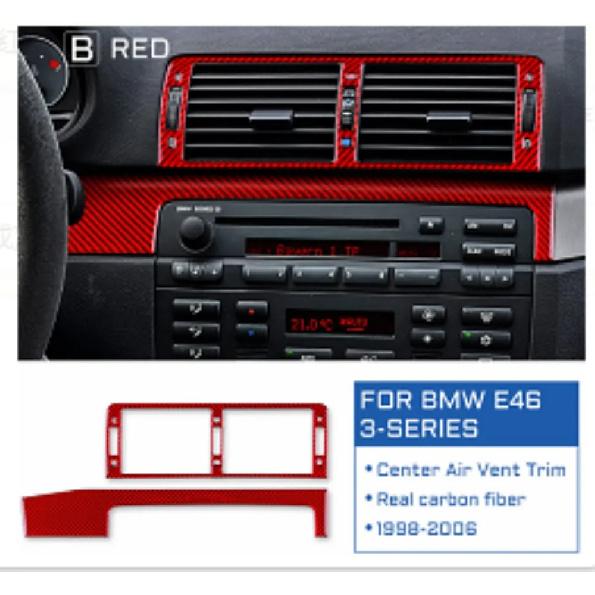 Carbon Fiber Trim for BMW E46 1998-2005, Glossy Air Vent Frame Cover Anti-Scratch Sporty Interior Upgrade