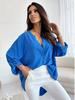 Women's Simple Loose Half-open Collar Single-breasted Long-sleeve Solid Color Shirt
