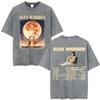 Alex Warren Little Orphan Alex Live Tour 2026 Graphic T Shirt Men's Clothing Vintage Washed T-shirts Casual O-Neck Loose T-shirt