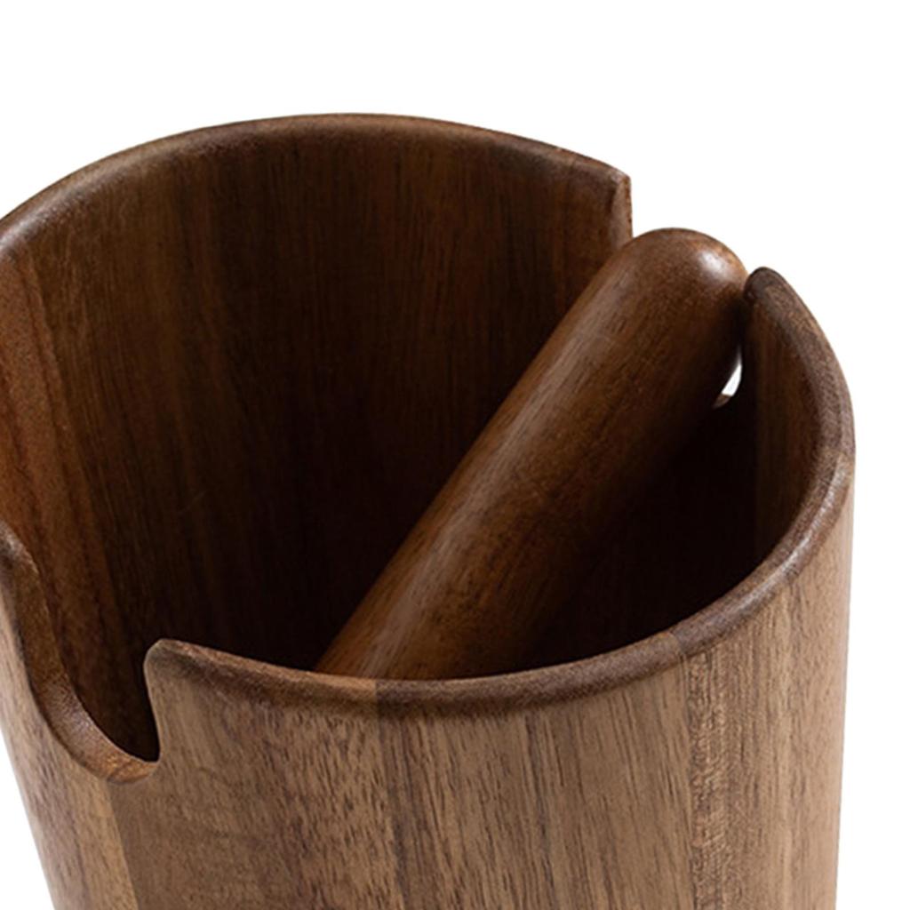 Espresso Knock Bin with Wooden Detachable Bar Coffee Grounds Dump Bin for Restaurant Office Kitchen
