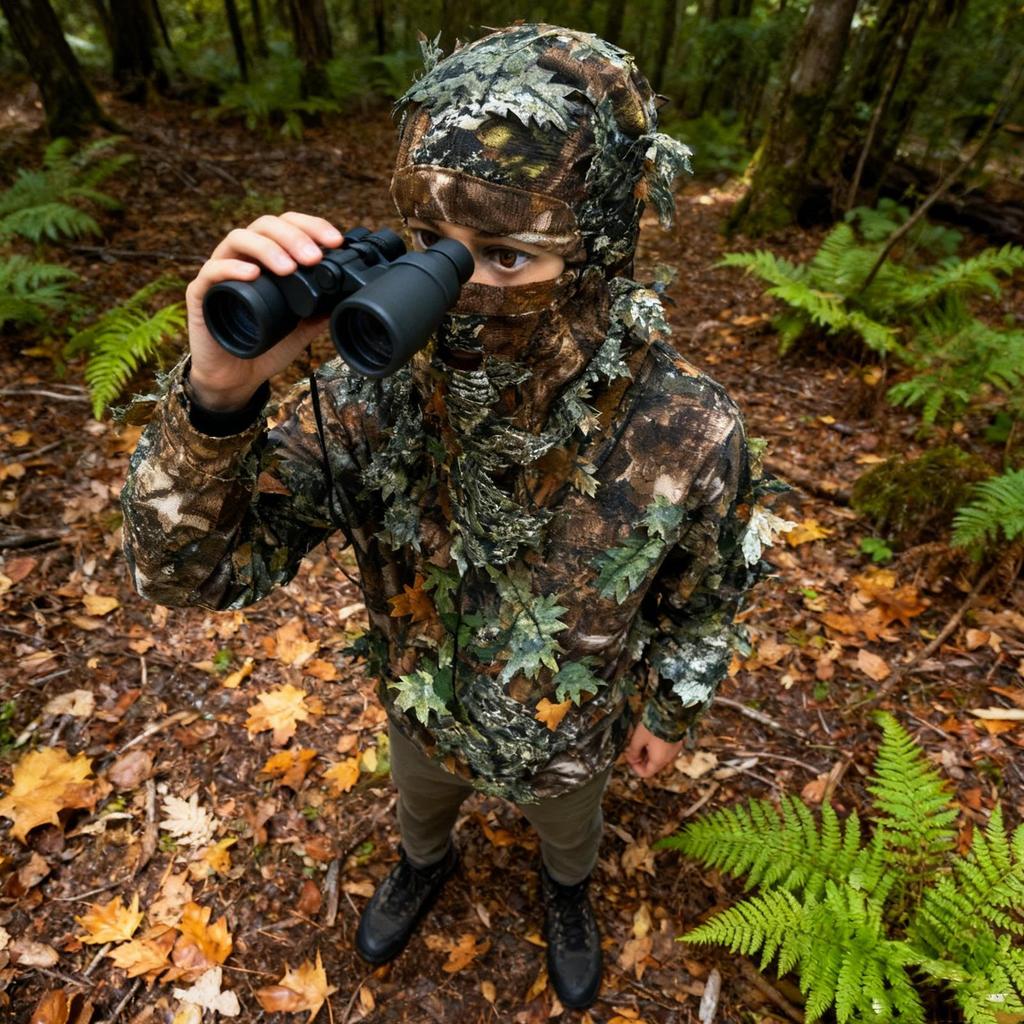 3D Blätter-Ghillie-Hut Vollgesichts-Tarnung Verstellbare Versteck-Kopfbedeckung für Outdoor-Jagd & Wildtierfotografie