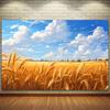 Goldenes Weizenfeld & Blauer Himmel Wandteppich Ästhetische Natur Wandbehang für Raumdekoration