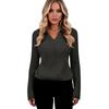 Women's Fashionable Solid Color Lapel Long Sleeved Fashionable Versatile Pullover Sweater Top