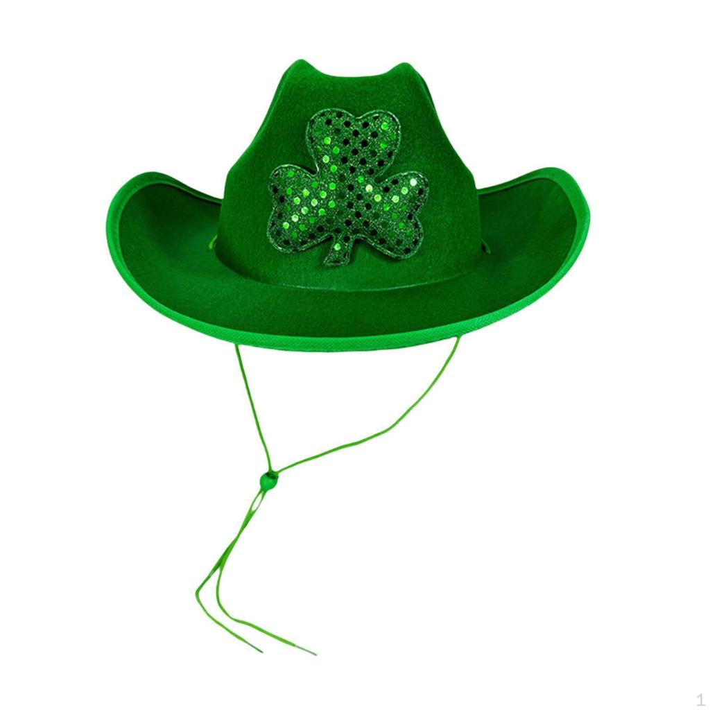 Green Cowboy Hat Chic Wide Brim for Dressing Up Cosplay Stage Performance