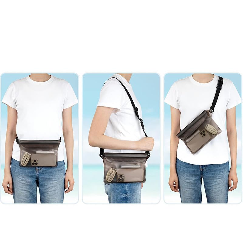 NASSIA Waterproof Pouch, Set of 2, IPX8 Smartphone Case, Black/White (Set of 2 White)