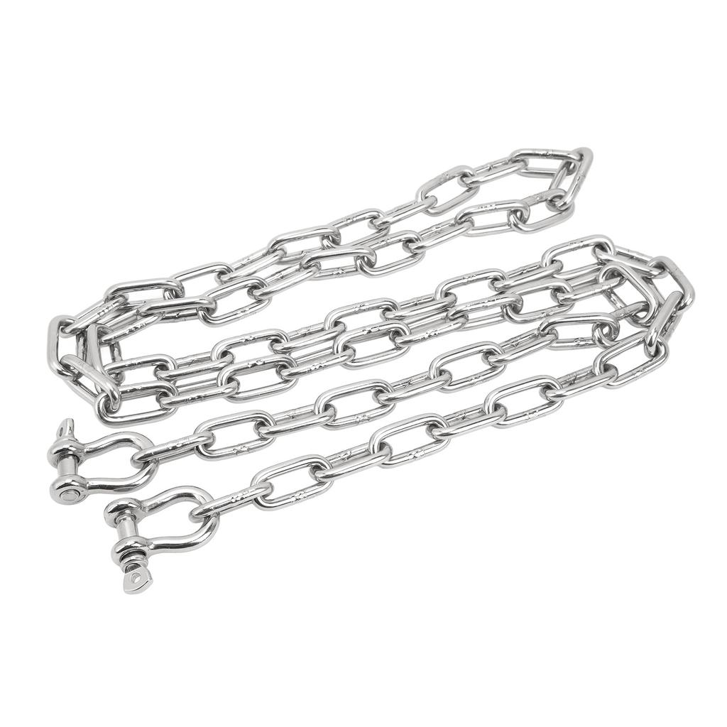 6.6ft Anchor   Chain Marine 316 Stainless Steel Central Ring Anchor Chain with Double 5 16in Shackle Link Ends for Ship