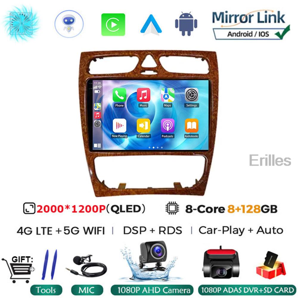 Car Radio Android 14 For Mercedes Benz C Class W203 C200 C320 C350 CLK W209 2002 - 2005 Car Stereo Multimedia Player NO DVD