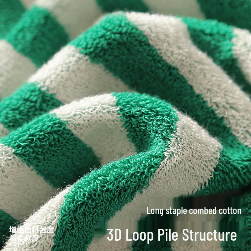 Soft Quick-Dry Oversized Striped Combed Cotton Bath Towel