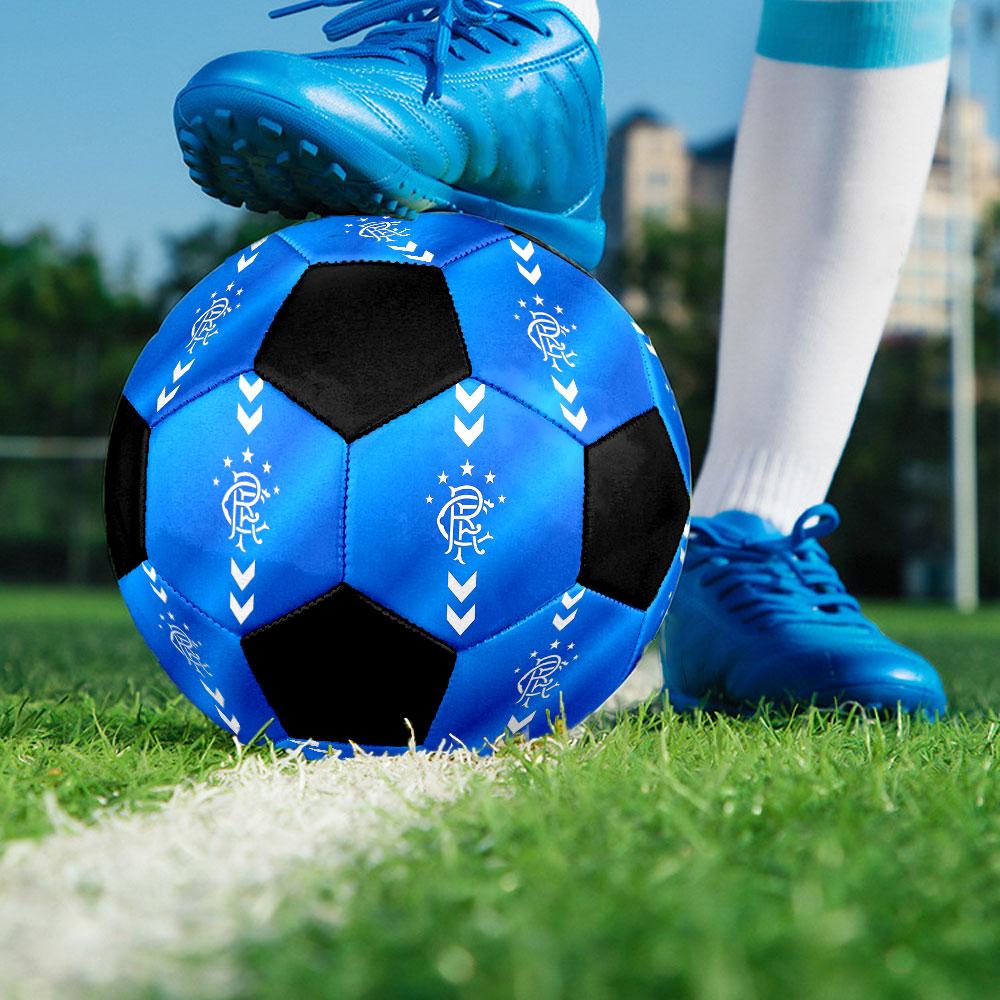 Rangers F.C. Pallone da Calcio Misura 5 Colorato Cucito a Macchina PVC Pronto per la Competizione Resistente Alta Rimbalzabilità