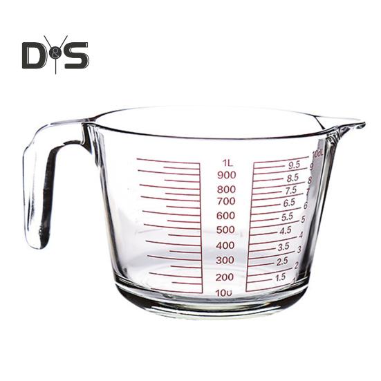 Glass Measuring Cup with Handle & V-Shaped Spout Shot Glass Espresso Jugs Transparent Scale Ounce Measure Jugs Mixing Mug for Bar Party Wine Milk