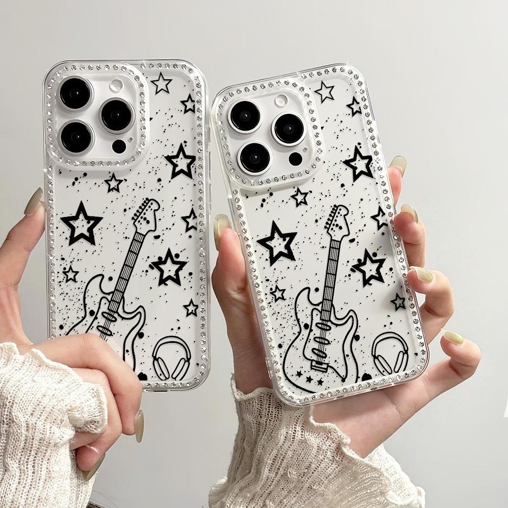 Bracelet Chain Phone Case For iPhone 17 16 15 13 14 for 17Air 17 12 14 16 Pro 17 14 16 Pro Max Sparking Diamond Cute Pattern Hard Cover With Lanyard