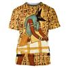 3D Gedrucktes Ägyptisches T-Shirt Herren Retro Ägypten Muster T-Shirts Sommer Harajuku Lockere T-Shirts Kurze Ärmel Unisex Rundhals Oberteile