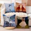 S-Sky Children of the Light Pillow Case Anti-dustmite Pillow Invisible Zipper Silky Short Plush Sofa Cushion Cover