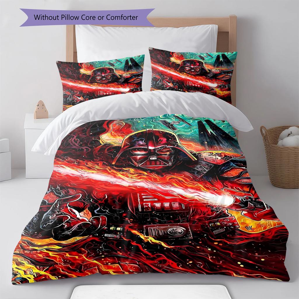 Set cu cuvertură și fețe de pernă cu model Space Opera Decorațiune pentru casă Cadou (1 * husă de pilotă + 2 * fețe de pernă, fără miez)