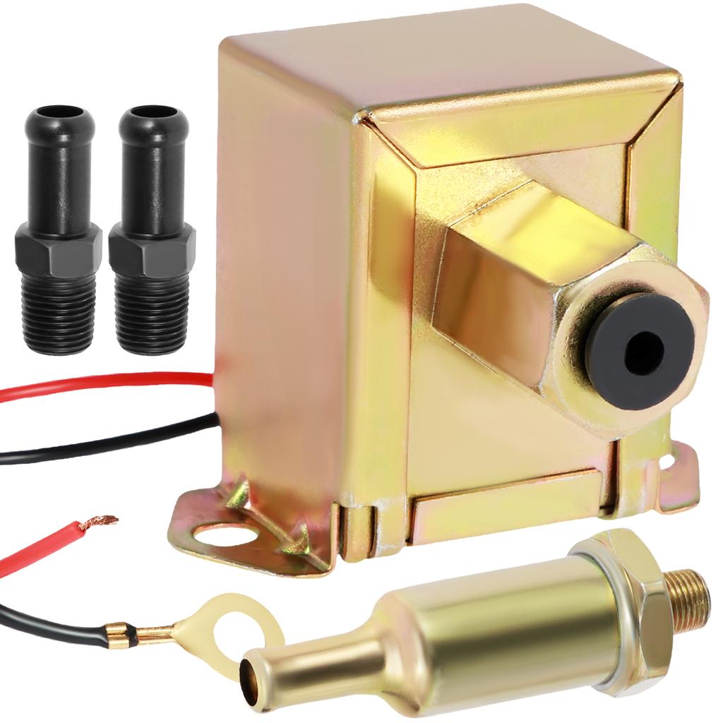 Electric Fuel Pump 12V 4.5-7PSI Universal Gasoline and Diesel  Transfer Pump with 2 Fuel Connectors Metal Electric Fuel Pump