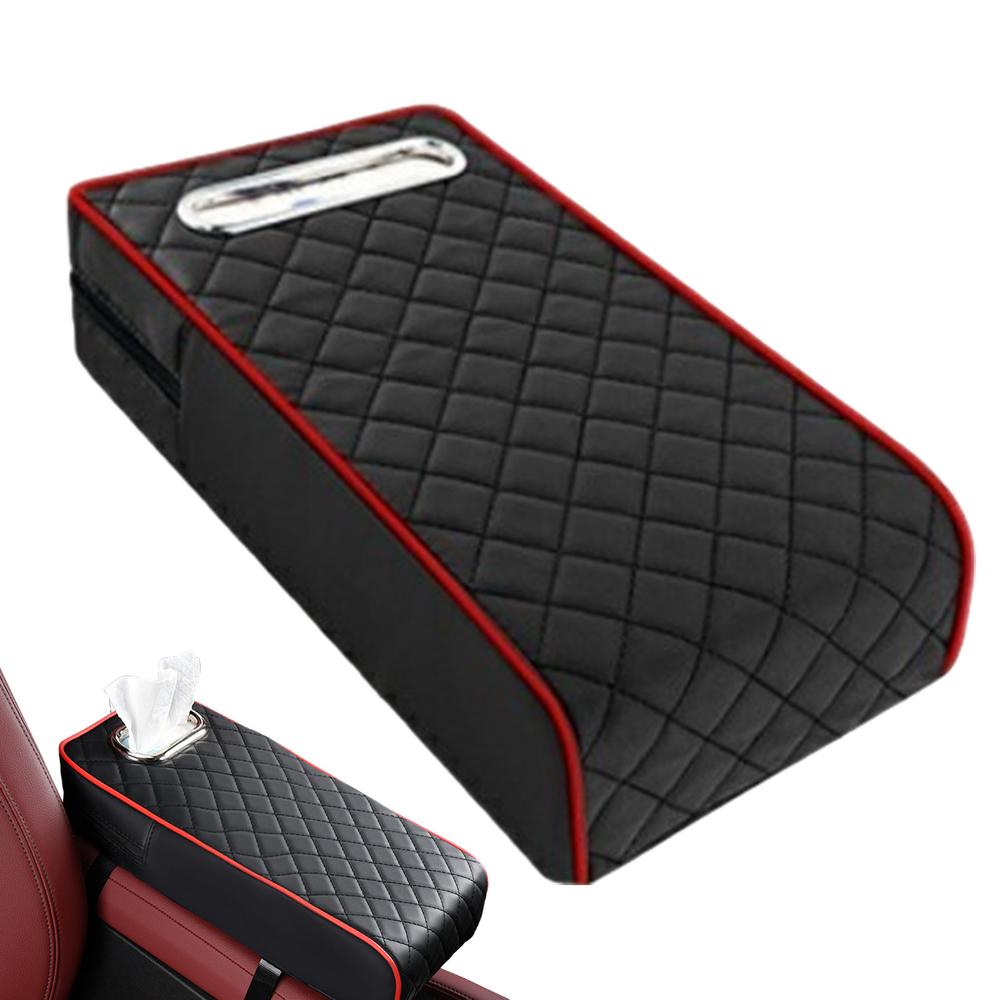 Car Center Console Cover Auto Armrest Box Cover Car Armrest Cushion With Tissue Holder Box Middle Console Covers Center Console