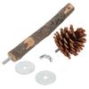 Natural Perch Bird Stand Pole Chewable Applewood Bird Perch Cage Accessories with Pine Cone for Parakeets
