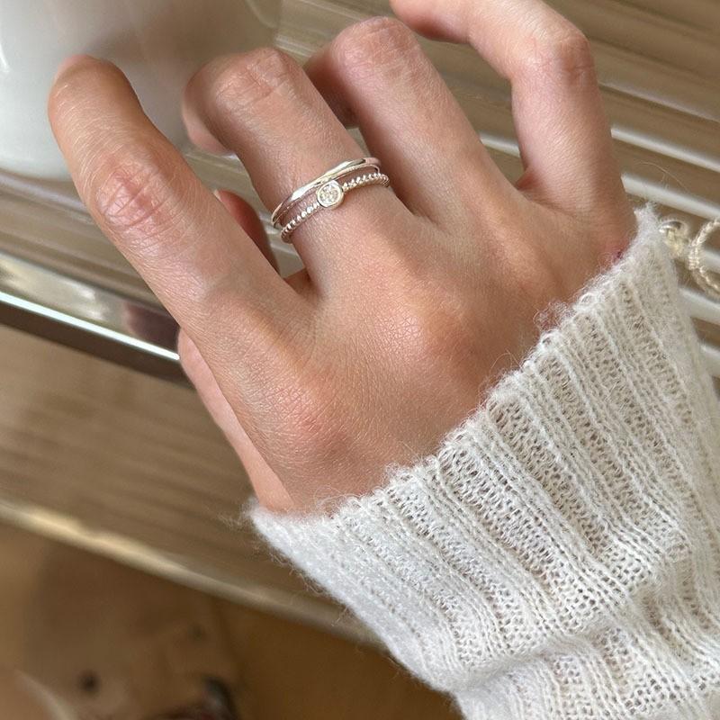 VENTFILLE 925 Sterling Silver Ring for Women Girl Gift Flower Bow Love Combination Ins Niche Jewelry Dropship Wholesale