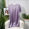 Light and Cool Short-sleeved Silk Nightdress, Summer Loose Dress, Solid Color Mulberry Silk Pajamas, Loungewear, High-end Sense