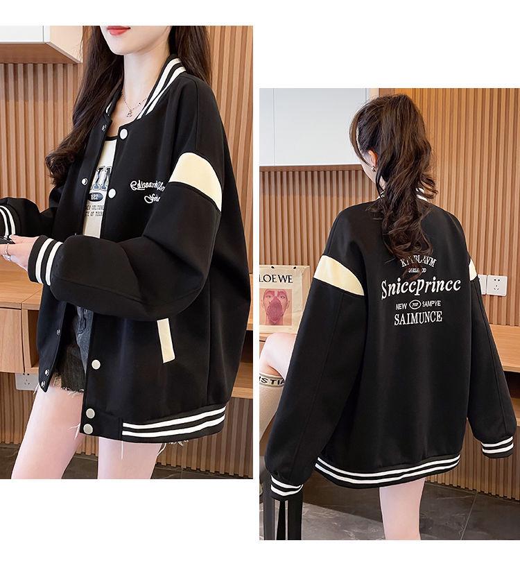 2025 New Arrival Women s Fleece Baseball Hoodie for Junior & Senior High School - Early Autumn/Spring 3XL