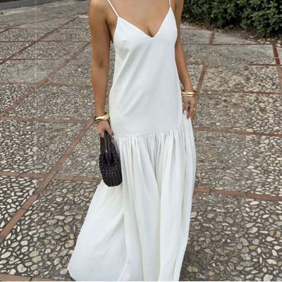 European and American Temperament Slim-fitting Fishtail Medium and Long Dress, Sleeveless Hip-wrapped Commuting Dating Fashionable and Thin Dress