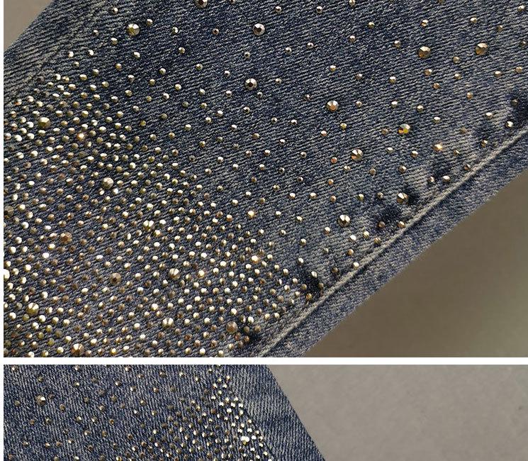 2026 Sommer Strass High Waist Schlankmachende Straight Leg Jeans für Damen