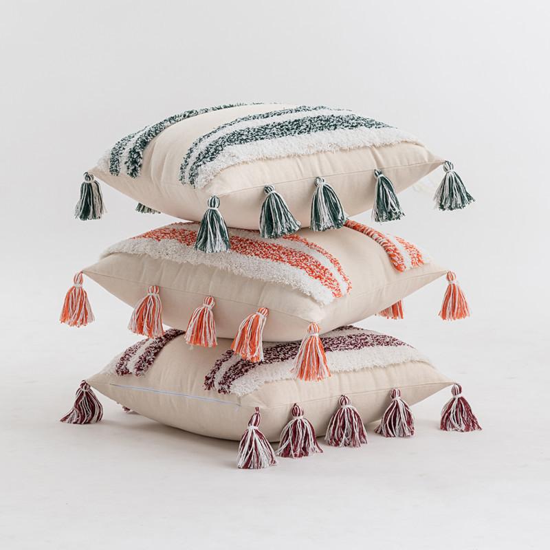 Poduszka Tuftowana Ins Wiatr Boho Etniczny Styl Poszewka na Poduszkę Salon Sofa Okno Wykusz Poszewka z Frędzlami