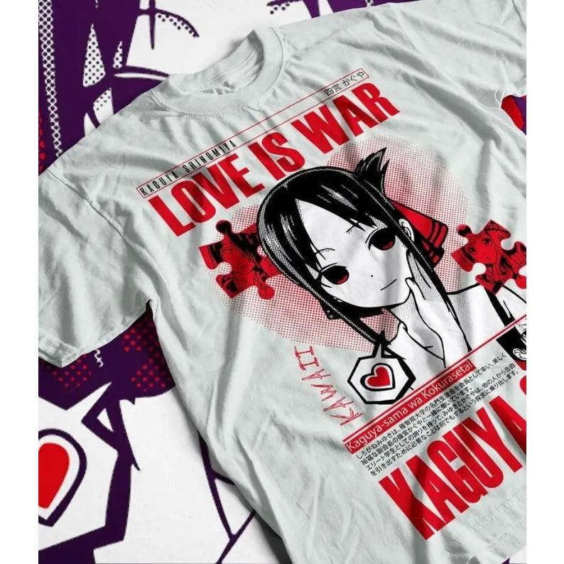 

Летняя мода 2026 Трендовая футболка Мужчины Женщины Винтажный топ Любовь — это война Аниме Футболка Матрос Манга Ваифу Графическая футболка Шир 4XL