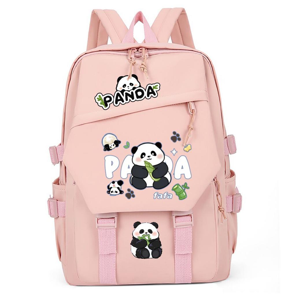 Panda Huahua Cartoon Printed Student Campus Backpack Casual Large Capacity School Bag