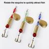 5Pcs Blade Rotating Spinner Metal Lures with Treble Hooks Streamlined Design Bright Colors Artificial Spoon Baits Freshwater Fishing Baits