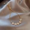 Pulsera coreana ajustable de flor de rombo de circón - Joyería elegante y versátil para mujer