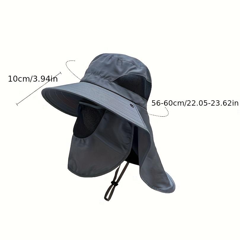 1pc Men's Sun Protection Fishing Hat with Face Cover - UV Shield for Summer & Mountaineering