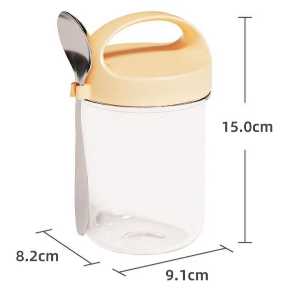 430ML Breakfast Cups Leakproof with Lid Spoon Overnight Oatmeal Cup Set Oats Container Glass Salad Cup