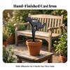 Garden Stake with Dog Silhouette Outdoor Cast Iron Sign Metal