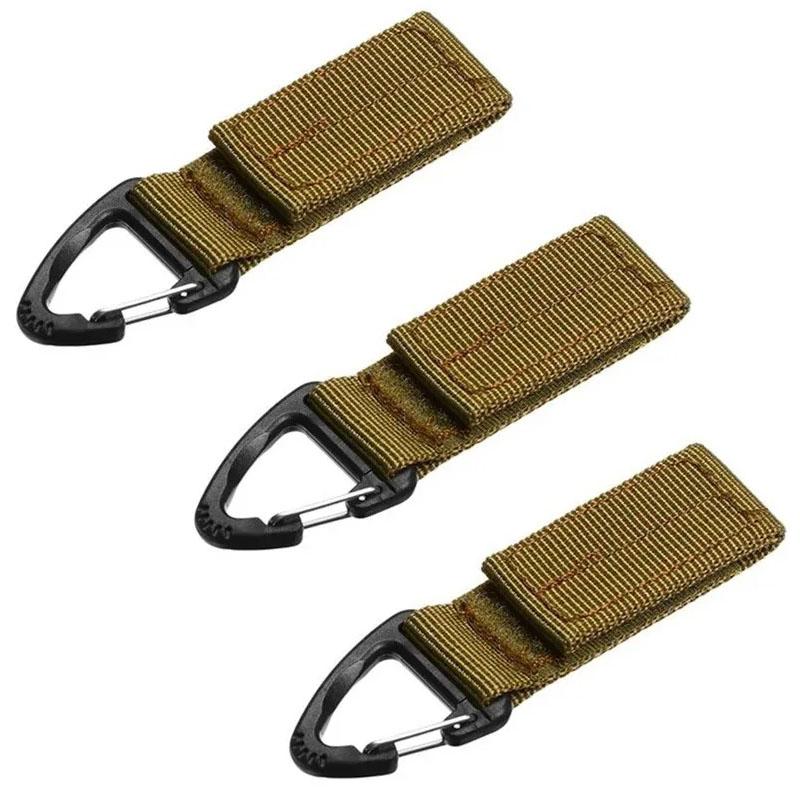 3 PCS Tactical Molle Belt Keeper Webbing Clip Keychain Holders Backpack Carabiners Hook Water Bottle Hanger Key Ring Clasp Clip