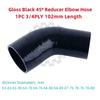 3/4PLY 45° Negru Lucios Cot Reductor 45 Grade Cot Curbă Manșon General Silicon Tub ID 63 64 67 70 76 80 83 89 mm 1BUC Lungime 102mm