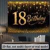 Black background with golden glittering powder for 18th birthday theme backdrop suitable for indoor or outdoor use