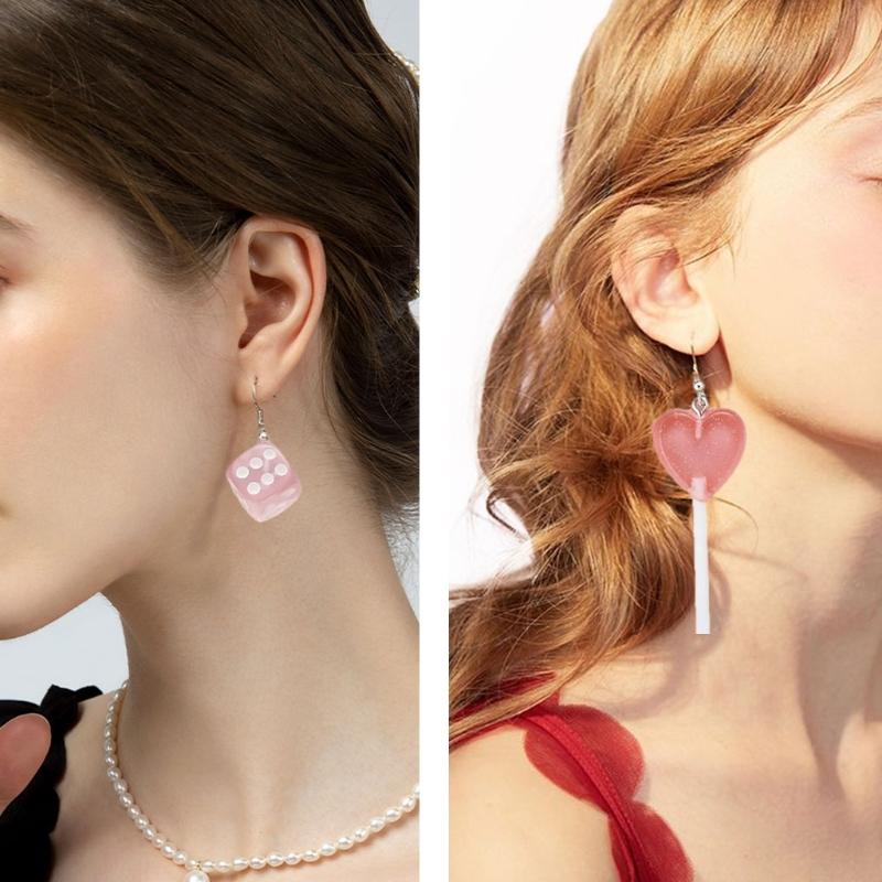 Pendant Earrings Unique Drop Earrings Set Fashion Ear Jewelry Set Zinc Alloy Texture Suitable for Ladies and Teen Girls
