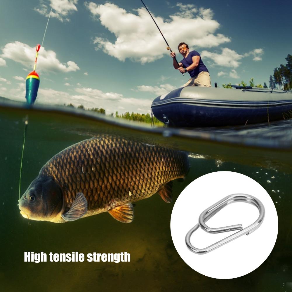 100PCS Oval Fishing Snaps Rings Lightweight Fishing Split Rings  Freshwater Fishing
