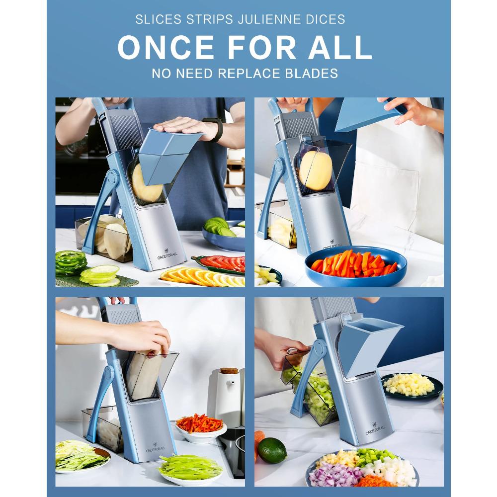 Kitchen Accessories Mandoline Slicer, ONCE FOR ALL. Vegetable Slice, Food Chopper, Cutter, Dicer Fruit, French Fry, Julinner