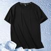 Camiseta Masculina Plus Size de Seda Gelada de Secagem Rápida - Manga Curta, Top de Verão para Fitness