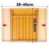 Bamboo Insert for Cutlery, Drawer Utensils, Extendable, Adjustable, XL