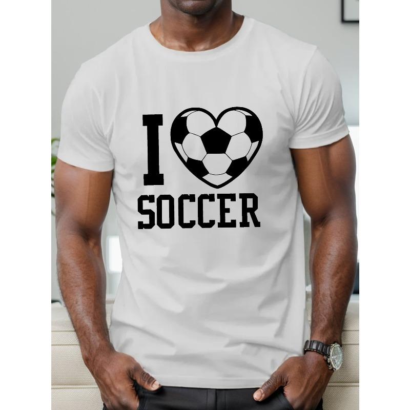 Men Soccer Round-Neck T-Shirt,Perfect for Everyday Wear & Outdoor Adventures, Stylish & Comfortable Fit