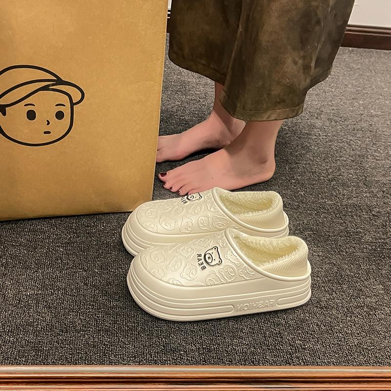 Cartoon new soft-soled cotton shoes winter velvet warm non-slip waterproof shoes thick-soled outdoor snow boots cotton shoes